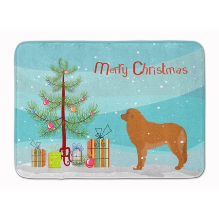 Carolines Treasures Leonberger Merry Christmas Tree Machine Washable Memory Foam Mat BB2976RUG